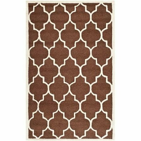 SAFAVIEH 2 x 3 ft. Cambridge Hand Tufted Accent Area RugDark Brown & Ivory CAM134H-2